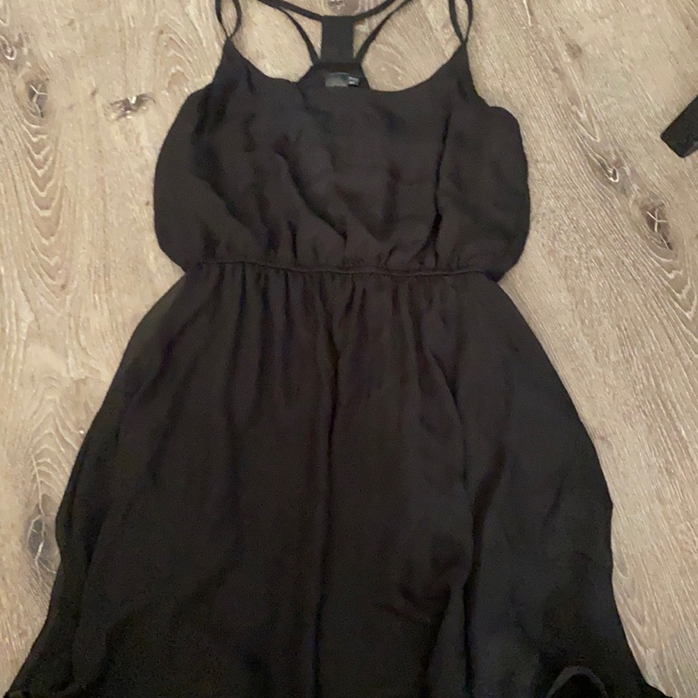 Black strapped mini dress